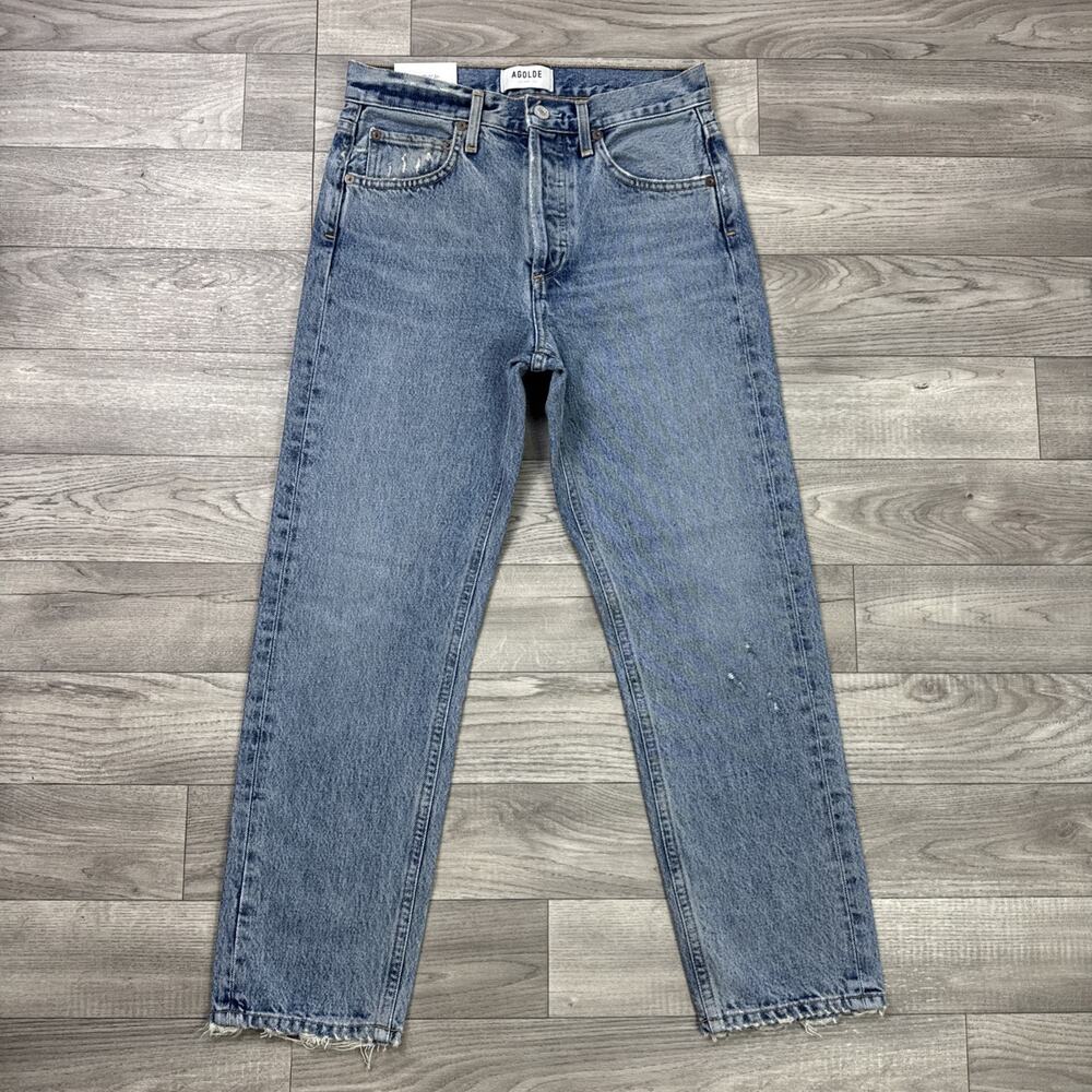 AGOLDE Parker Easy Straight Leg Jeans Button Fly Facade Medium Wash sz 23 - Picture 2 of 9